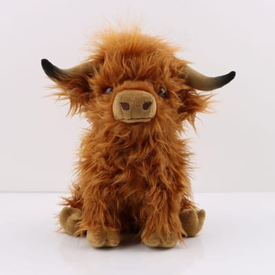 Hoogwaardig Schotse Hooglandkoe Pluche Speelgoed - Schotse Hooglandkoe Pluche Pop - Schattige Realistische Langharige Koe Figuur Als Cadeau 25cm bruin