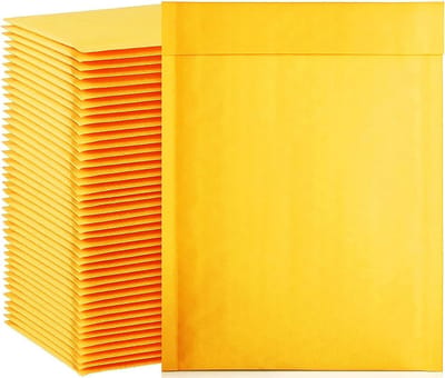 Kraft Bubble Mailers - Verzendzakken Gewatteerd - Kleine Bedrijven Verzenden - Zelfsluitend Scheurbestendig - 6x10 Inch 100 Stuks - Geel