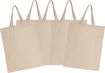 5 x mini cotton shopper mini shopper cadeau tasjes katoen 22 x 26 cm