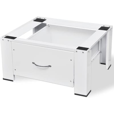 Socle pour machine à laver blanc avec tiroir