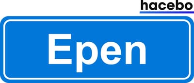 Hacebo - Plaatsnaam Sticker - 29x10 CM - Epen sticker - Verkeersborden sticker - grappige cadeaus - Epen