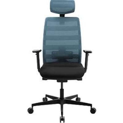 Schäfer Shop Select SSI PROLINE NEW WORK bureaudraaistoel, petrol mesh, met hoofdsteun, frame zwart
