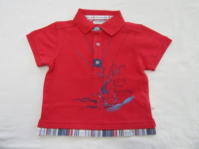 noukie's , jongens , polo korte mouw , rood , paco , 12 maand 80