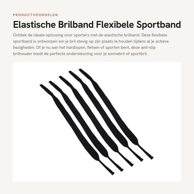 Dailygoods- Brilhouder Antislip - Verstelbare Brilhouder - Elastische Band - Sport Brilhouder - Zelfklevende Beugel - Voorkomt Val tijdens Activiteiten - Brilband