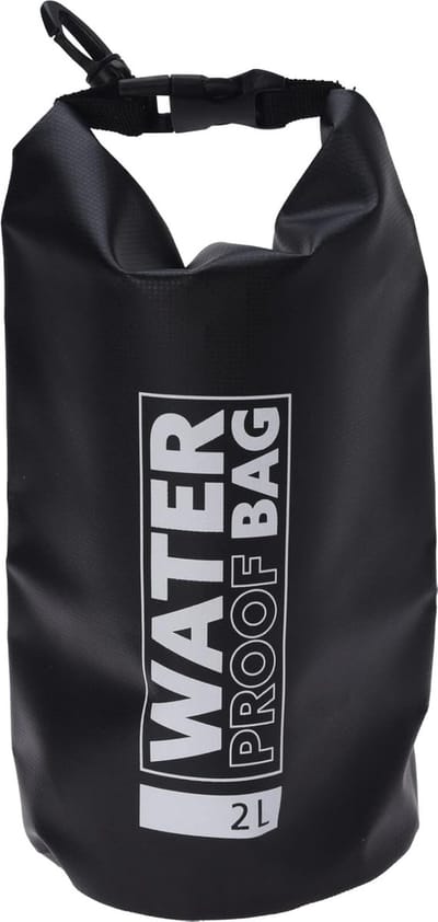 Famanu – Waterdichte zak - droogzak - droogzak - outdoor - waterdichte zak - bescherming tegen water - vuil - zand - voor waardevolle spullen - strand - vakantie - boot - camping - zwart - Large