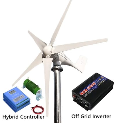 NordHaus Windturbine Generator 3000W - Windenergie Systeem - Off Grid Installatie - Inclusief Hybride Controller - 12V