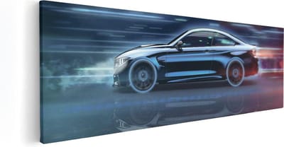 Artaza Canvas Schilderij Sportauto - 60x20 cm - Muurdecoratie Auto - Wanddecoratie Mancave - Kamer Accessoires Modern