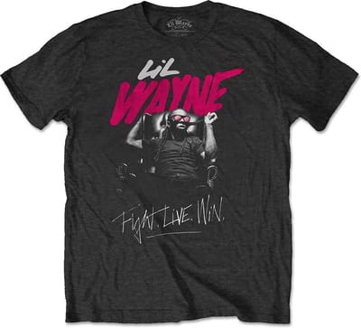 Lil Wayne - Fight, Live, Win Heren T-shirt - M - Zwart