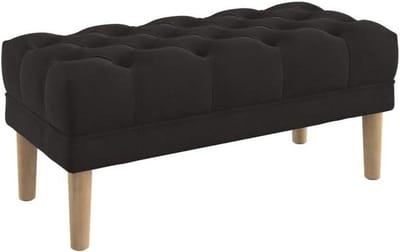 Zitbank met tuften - Voetenbankje gestoffeerd - Woonkamer meubilair - Diep diamantpatroon - 100 cm breed - Donkerbruin