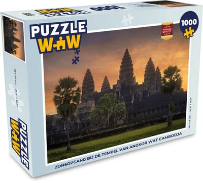 Puzzel Zonsopgang bij de Tempel van Angkor Wat Cambodja - Legpuzzel - Puzzel 1000 stukjes volwassenen