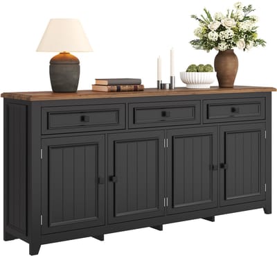 Dressoir - 160 x 35 x 76 cm - Opbergruimte met Deuren - Modern Ontwerp - Houtmateriaal