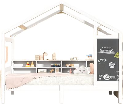 Kinderbed Valora 90 x 200 cm - Voor Kinderen - Huisbed - Peuterbed - Met lattenbodem - Zonder matras