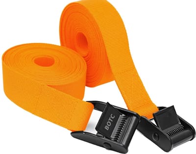 BOTC Spanbanden - 3 meters - 2 stuks - Sjorbanden / Fiets spanbanden met klemgesp - Bindriemen - Oranje