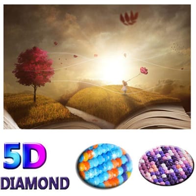 DIY diamant borduurwerk BOEK volledige Diamond schilderij Sunshine landschap kruissteek 20X30CM brown