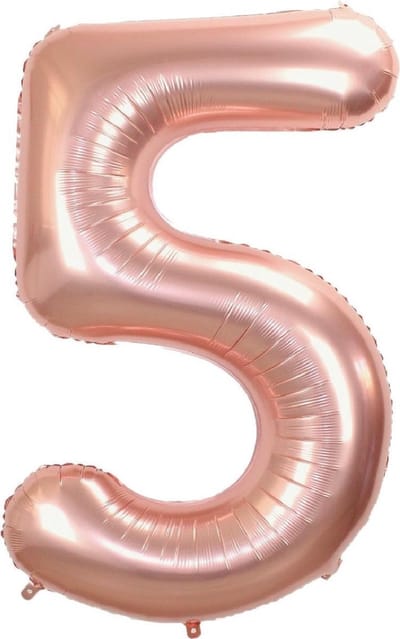 Finnacle - Ga voor goud - Cijferballon - Folieballon - 70cm - Rose Goud - Cijfer 5!