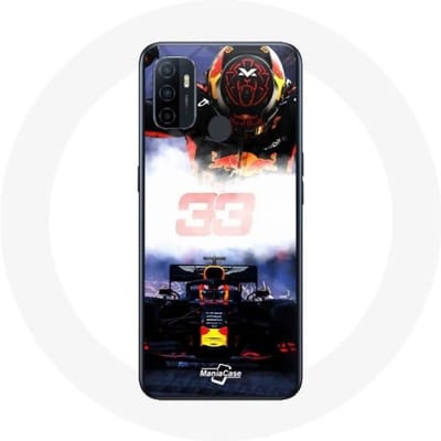 Oppo A53 Formule 1 hoesje Max Verstappen F1 coureur zwart rood en geel