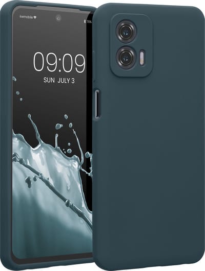 kwmobile telefoonhoesje geschikt voor Motorola Moto G73 5G - TPU backcover met siliconen coating - Smartphone case in leisteen