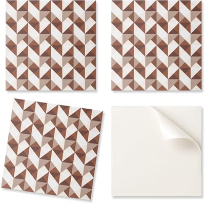 Set vinyltegels met een geometrisch driehoekspatroon voor de keuken en woonkamer, 20x20x20 cm