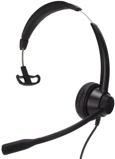 Dailygoody - Bedrade Headset - Ruisonderdrukking - Draagbare headset met één oor - Zwart - Klantenservice headset - Voor callcenters en telemarketing .
