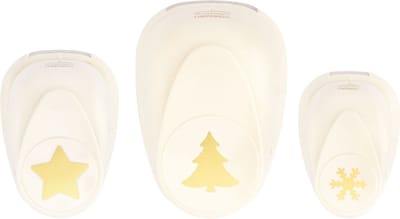 Vaessen Creative Pons Set - Figuurpons - Kerst - 3 st. - 1,5 tot 2,5 cm