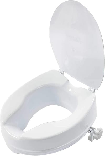 Verhoogde Toiletbril met Deksel - Veilige Zithulp voor Senioren en Ouderen
