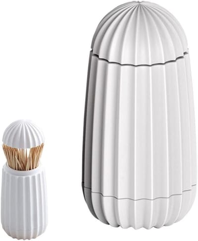 Automatische tandenstokerhouder met cactusdesign voor restaurants, cafés en evenementen - Wit, 12.6 cm