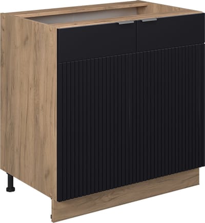 Vicco Fame-Line Keukenonderkast – 80 cm met legplank, WB Antraciet Zwart gestreept