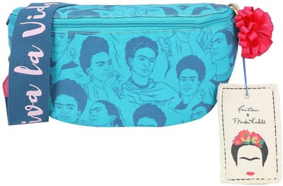 Fritzi aus Preußen schoudertas Fritzi x Frida Kahlo Bum Bag Limited Frida Heads turquoise