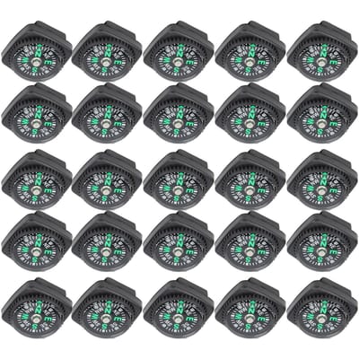Lot de 25 Bracelets de Survie Noirs avec Boussole Corde Paracorde Accessoires Outil de Survie Extérieure gray