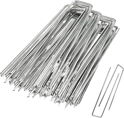 Tuinharingen - Grondankers - Buitenprojecten Vastzetten - U-vormig Frame - 50 stuks 15 cm - Roestvrij staal