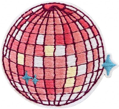 Retro Discobal Roze - Strijk Embleem - Opstrijkbare geborduurde patches - Kleding Patchs - Versiering Voor Kleding - Iron On - Doe-het-zelf-accessoires - Naai op geborduurde applicatie