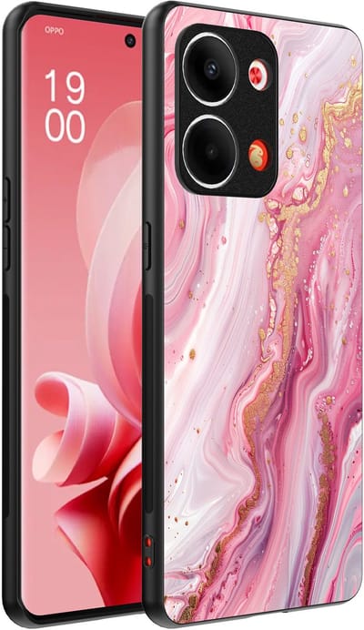 Smartphonica Telefoonhoesje Geschikt voor Oppo Reno 9 / 9 Pro met marmer opdruk - TPU backcover case marble design - Roze geschikt voor Oppo Reno 9;Oppo Reno 9 Pro