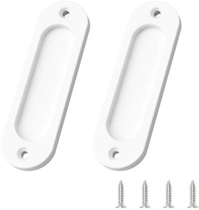 Dailygoods- Schuifdeurgrepen Ovaal - 2 Stuks - Aluminiumlegering - Kastdeur Vingergrepen - Montageschroeven - Professioneel Design - Handgrepen