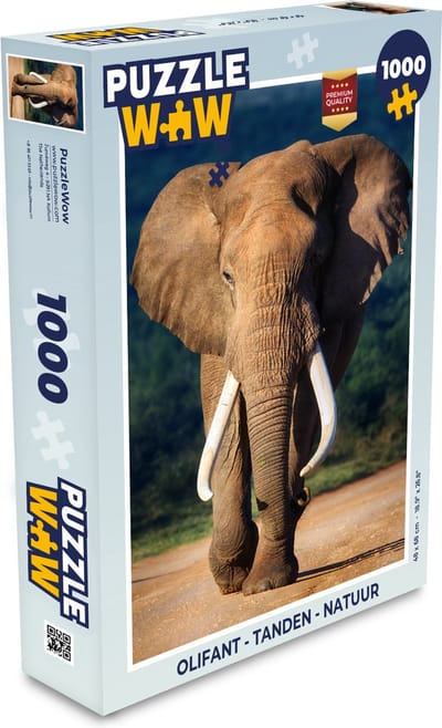Puzzel Olifant - Tanden - Natuur - Legpuzzel - Puzzel 1000 stukjes volwassenen