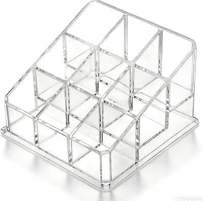 Lipstick Organizer met 9 Compartimenten voor Lippenstift en Lipgloss - Transparante Makeup Opberghouder voor Badkamer of Make-up Tafel, Ideaal voor Rollerball Parfum en Schoonheid Accessoires