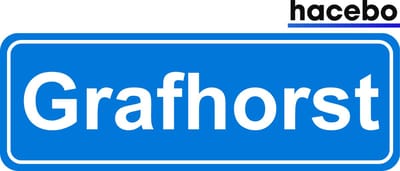 Hacebo - Plaatsnaam Sticker - 29x10 CM - Grafhorst sticker - Verkeersborden sticker - grappige cadeaus - Grafhorst