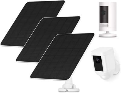 Set van 3 Zonnepanelen voor Draadloze Camera's met Lange Kabel