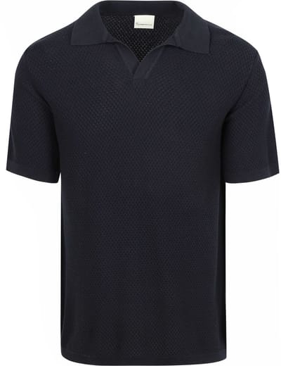 KnowledgeCotton Apparel Polo Knitted Donkerblauw (navy) - Maat XXL - Heren - Casual T-shirts