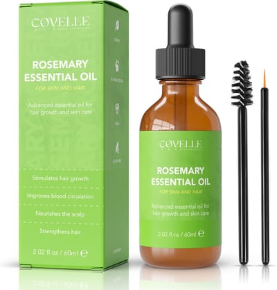 Covelle - Rozemarijn Haarolie - 60ml - Haarserum - Haaruitval - Wenkbrauw - Wimperserum - olie - Rosemary- hair oil - Baardgroei
