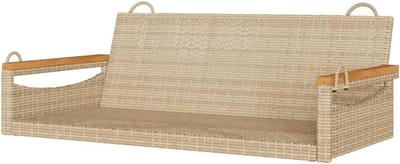 Schommelbank Tuin - Hangbank Buiten - Ontspannen Zitten - Onderhoudsvriendelijk Polyrotan - 109 x 62 cm - Beige