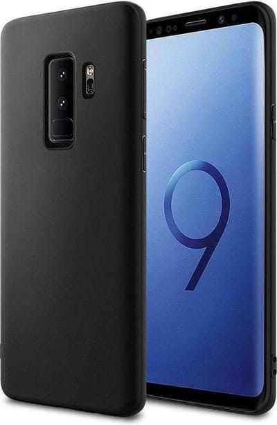 Siliconen back cover case - Geschikt voor Samsung Galaxy S9 Plus - TPU hoesje - Zwart