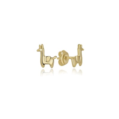 Sierlijke Alpaca Dieren Oorknop Goldplated Earring Alpaca Animal Goldplated (925 sterling Zilvergehalte Goldplated) Oorbel Trendy Minimalistisch Goldplated Alpaca Oorknop Meisje | Cadeau Voor Vrouw