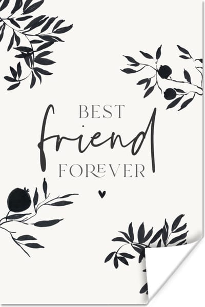 Poster BFF - Quotes - Best friend forever - Spreuken - Beste vrienden - 120x180 cm XXL