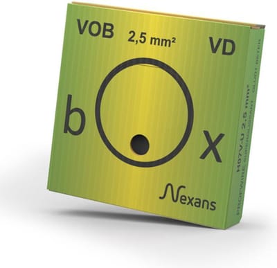 NEXANS VOB draad (H07V-U) 2.5 mm2 groen/geel rol 100 meter (10546273)