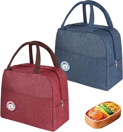 Isolerende Koeltas 7L - Vouwbare Lunchtas voor School, Werk en Picknick - Thermische Koeltas in Blauw en Rood
