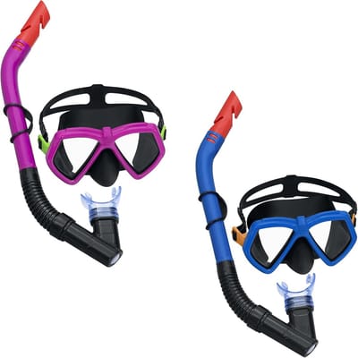 Snorkelset voor Kinderen met Duikbril en Snorkel in Blauw en Fuchsia