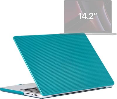 Laptophoes - Geschikt voor MacBook Pro 14 inch Hoes - Geen Vingerafdrukken - Carbon Case - Voor M1, M2, M3 - A2442, A2779, A2992, A2918 - Donkergroen
