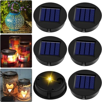 Vervangingsonderdelen voor Zonne-energie, 8 cm, Set van 6, Waterdichte Zonnepanelen voor Tuinverlichting, Vervangende Covers en Onderdelen voor Zonne-lampen