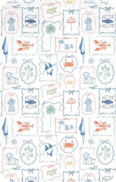 WC mat 50x80 cm - Antislip - Patroon - Zomer - Illustraties - Toiletmat - Vloermat - Douchemat - Toilet tapijt - Toiletmatten