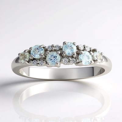 Cavill - Zilveren Ring - 925 Sterling Zilver Gerhodineerd - Braziliaanse Amblygoniet 0,264 ct + Zirkonia 0,049 ct - Elegante Ronde Steen Ring Vrouwen